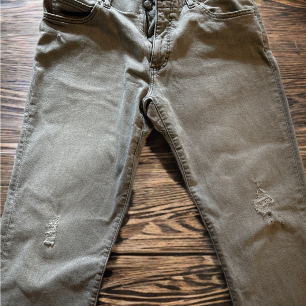 Lee Gray Straight Jeans with Distressed Accents size 34 x 30